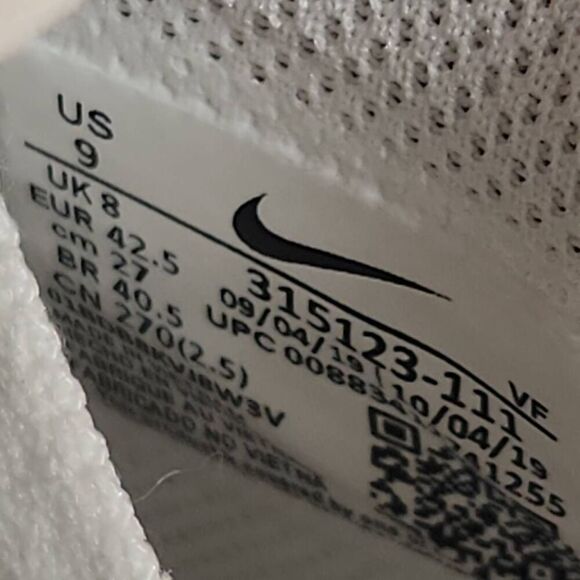 Nike Air Force 1 One Mid Triple White Leather Original 315123-111 Size 9 Mens - Picture 9 of 9